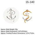 Anchor shaped silicone mold for fondant and chocolate with 5.8x5.8cm white texture base - 3# Anchor (15-140) / Gray
