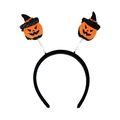 Halloween headband with orange pumpkin and black wizard hat on spring coils - Spring Wizard Hat Pumpkin