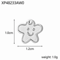 Stervormige roestvrijstalen smile hanger met hoogglans afwerking voor DIY sieraden - XP48233AW0-Zilveren smiley ster