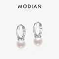 Eleganti orecchini in argento 925 con perle e design francese a linee irregolari - Stile Perla Argento Sterling S925