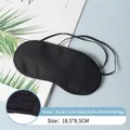 Black polyester blackout sleep mask with nose wing design for travel, 18.5x8.5cm - Pure Cotton / Nose Bridge Design / Comfort Fit / Black