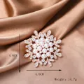 Elegant rose gold snowflake brooch with pearls and crystals on silk background - Y-14 Snowflake Pearl Brooch