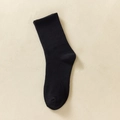 Classic black mid-calf cotton socks for women in a minimalist flat lay style - One Size / High Tube Sole Elastic Black