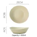 Japanese style wabi-sabi handmade ceramic bowl in oatmeal beige with 650ml capacity - Stoneware Irregular Bowl