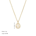 Gouden druppelvormige ketting met zirkonia inleg, lengte 40+5 cm, gewicht 2,5g - Goud-Witte Zirkoon