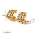 Boucles d'oreilles créoles C en acier inoxydable doré 18K avec perles de 19 mm - Style Doré (TE6379-G) / Doré