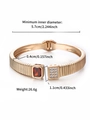 Gold plated cuff bracelet with red square gemstone and white pavé cubic zirconia - Ruby Red