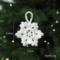 Handgemaakte witte gehaakte sneeuwvlok voor kerstboomdecoratie, maat 8,5cm x 7,5cm - Zeshoekige Sneeuwvlok