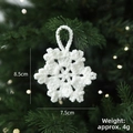 Fiocco di neve bianco all'uncinetto fatto a mano per albero di Natale, 8,5cm x 7,5cm - Fiocco di Neve Esagonale