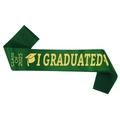 Écharpe de remise de diplôme verte Class of 2025 I Graduated avec dorure élégante - Écharpe de Graduation en Satin Vert - Promotion 2025 J'ai obtenu mon diplôme (Style 15)