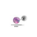 4mm roze-paarse opaal oorknopje van titaniumstaal met platte schroefsluiting - Jellypaars