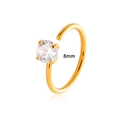 Piercing naso dorato da 8mm in acciaio inossidabile a C con zircone rotondo - Stile Tondo (2602-1) / Oro