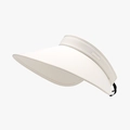 White wide-brimmed ice silk sun hat with open top and stylish embossed logo details - Adjustable / 23H030 Style (Ice Silk Windproof Rope) / Beige