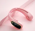 Ventilatore da collo rosa senza pale con batteria 4000mAh e purificatore a ioni negativi - Rosa Sakura