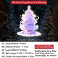 Purple Christmas tree window sticker with UV static cling for holiday shop decoration - Purple Christmas Tree-Static Glue Free / 40x50cm