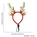 Goldenes Rentier-Geweih Haarreif für Haustiere mit rotem Plüsch und verstellbarem Band - Goldenes Langes Geweih Katzenohren