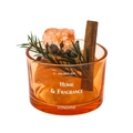 Aromatherapy crystal oil diffuser set with Himalayan salt rocks and cinnamon sticks in glass - Orange Cup + Pacific Sea Breeze Oil 10ml