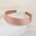 Sweet light pink satin headband with wide fabric design and non-slip inner lining - Peach