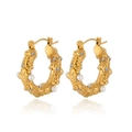 Orecchini a cerchio vintage in acciaio inossidabile dorato 18K con perle e cristalli - Oro