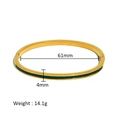 Detailweergave van vergulde armband met groene zirkoon en productafmetingen - Goud met groene zirkoon