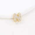 Macro detail of gold-plated bubble letter N pendant with micro-paved white cubic zirconia - N (Single Pendant)