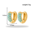 Golden titanium steel hoop earrings with sky blue beads in bohemian style for women - Gold With Blue Beads (ER-1325)