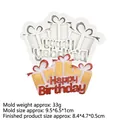 White silicone cake mold with Happy Birthday gift box design for chocolate fondant - Gift Box Style / Cream Translucent