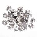 Bulk rectangular clear crystal pendants with silver metal bases for DIY jewelry making - White
