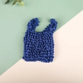 Blue stretch bubble bag with elastic pleated texture and high-capacity magic design - Sapphire Blue