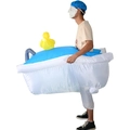 Funny inflatable bathtub costume with yellow duck and blue water for Halloween party - Bathtub / One Size