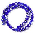 Dark blue Evil Eye millefiori glass beads for DIY bracelet and necklace making - Dark Blue