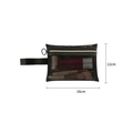 Black mesh travel toiletry bag with zipper and handle, 16x12cm size for cosmetics - Model 046 Side Pull Small
