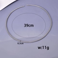 Silver stainless steel box chain necklace with 3mm width and 39cm length dimension - Box Chain