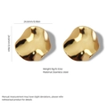 Golden wavy stainless steel stud earrings with irregular 24.6mm square surface - Irregular Curved Stud (FYD6162)