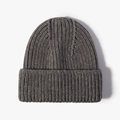 Bonnet en maille côtelée épaisse marron café pour la chaleur et le confort d'hiver - Gris Foncé (20B112B)