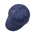 Detail view of navy blue short brim baseball cap with high density twill and stitching - Adjustable / Navy Blue