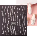 Laser silver nail stickers with star and moon patterns for DIY manicure style TH-182 - TH-0182 Silver (Holo Waves/Stars)