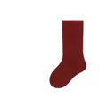 Children's ribbed cotton mid-calf socks in wine red color with elastic cuffs - Burgundy