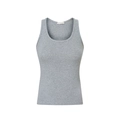 Slim fit gray racerback tank top with built-in pads and soft knitted texture - XS / Heather Grey