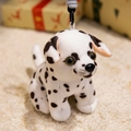 Portachiavi peluche a forma di cane dalmata con macchie bianche e nere e gancio nero - Dalmata / 15CM
