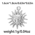 Ciondolo maschera solare in acciaio inossidabile 304 argento con trama incisa 1,8cm - 1.6cm*1.8cm / Argento