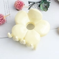 Minimalist beige flower hair claw clip with glossy finish for elegant ponytails - Glossy Beige