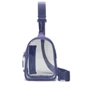 Riñonera de PVC transparente púrpura impermeable con correa ajustable para deporte - Púrpura Nube