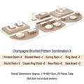 29-piece champagne brushed texture jewelry display set for rings and necklaces - Combination X (White/Champagne, 29pcs)