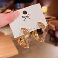 Elegant multi-layer gold twisted hoop earrings with S925 silver post for women - A163 Gold