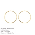 50mm large hoop earrings in 14K gold plated stainless steel with 1.5mm thickness - 50mm x 1.5mm Hoop Earrings (YE16796) / Steel
