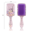 Cartoon transparent hair brush with purple bristles and Paris girl pattern - 01-Beauty Tower Purple