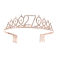 Corona di compleanno in oro rosa con numero 27 e strass scintillanti per donne - 27 anni