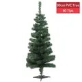 Classic 90cm green PVC artificial Christmas tree with 80 tips and black plastic stand - 90cm Green PVC Tree