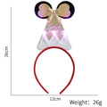 LED Christmas headband with gold Merry Christmas hat and classic Mickey ears - Gold Round Ears Santa Hat